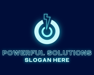 Power Lightning Glow logo design