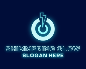 Power Lightning Glow logo design