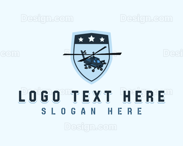 Military Helicopter  Shield Logo