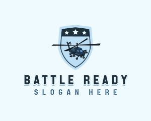 Military Helicopter  Shield logo design