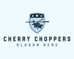 Military Helicopter  Shield logo design