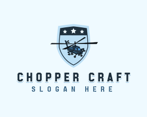 Military Helicopter  Shield logo design