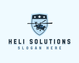 Military Helicopter  Shield logo
