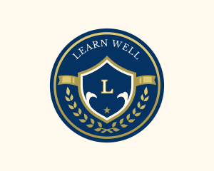  Wreath Shield School Academy logo design