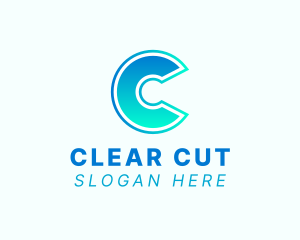 Modern Neon Letter C logo design