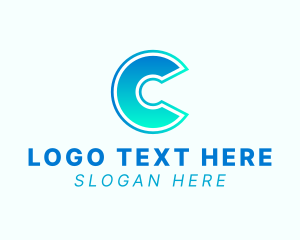 Modern Neon Letter C Logo