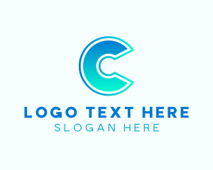 Modern Neon Letter C logo