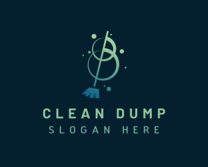 Clean Broom Cleaning logo design