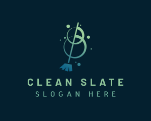 Clean Broom Cleaning logo design