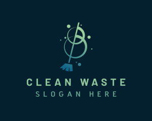 Clean Broom Cleaning logo design