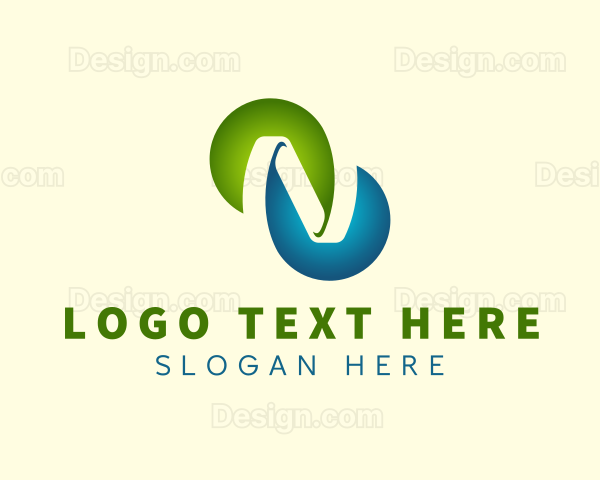 Gradient Infinity Business Letter N Logo