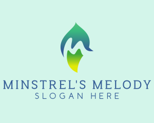 Natural Leaf Letter M logo design