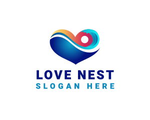 Wave Heart Resort logo design