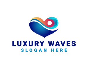 Wave Heart Resort logo design