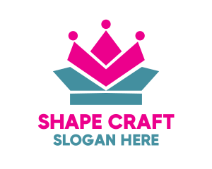 Pink Blue Geometric Crown logo