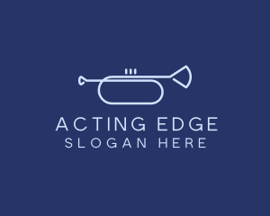 Simple Music Trumpet logo design