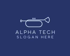 Simple Music Trumpet logo design