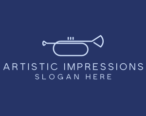 Simple Music Trumpet logo design