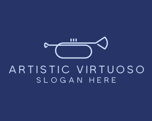 Simple Music Trumpet logo design