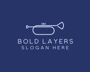 Simple Music Trumpet logo design