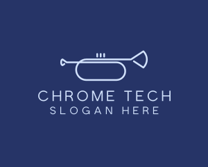 Simple Music Trumpet logo design