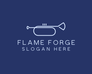 Simple Music Trumpet logo design