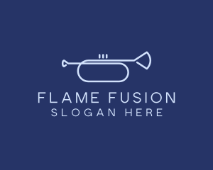 Simple Music Trumpet logo design