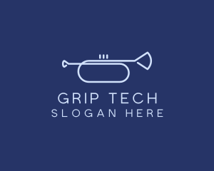 Simple Music Trumpet logo design