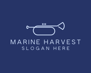 Simple Music Trumpet logo design