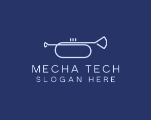 Simple Music Trumpet logo design