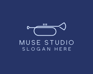 Simple Music Trumpet logo design