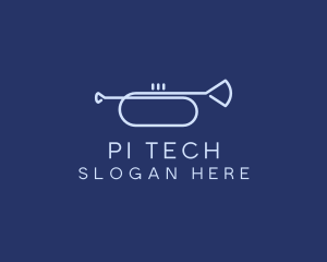 Simple Music Trumpet logo design