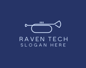 Simple Music Trumpet logo design