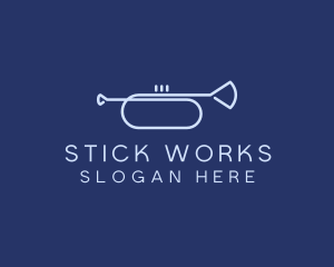 Simple Music Trumpet logo design