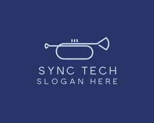 Simple Music Trumpet logo design