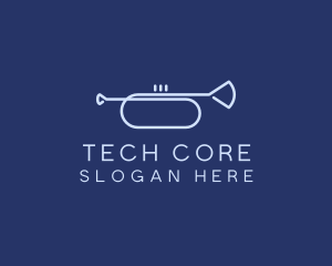 Simple Music Trumpet logo design