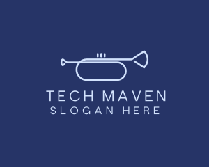 Simple Music Trumpet logo design