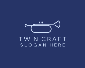 Simple Music Trumpet logo design