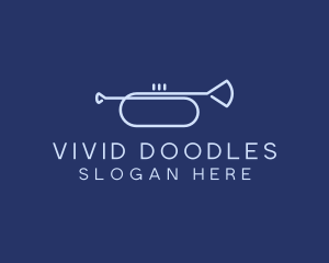 Simple Music Trumpet logo design