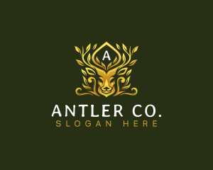 Elk Deer Antler logo design