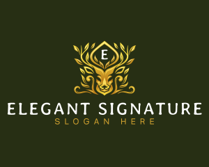 Elk Deer Antler logo design