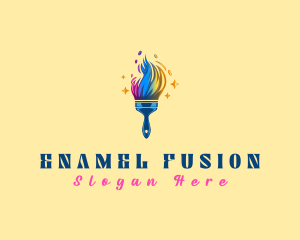 Rainbow Paint Brush  logo design