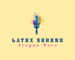 Rainbow Paint Brush  logo design