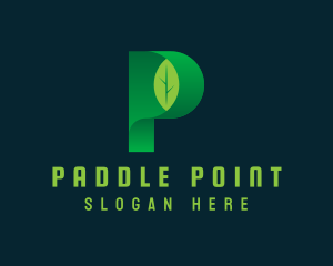 Vegan Leaf Letter P logo design