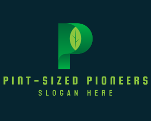 Vegan Leaf Letter P logo design