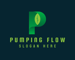 Vegan Leaf Letter P logo design