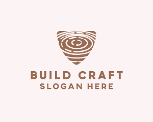 Elegant Wood Rings Craft logo design