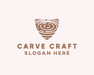 Elegant Wood Rings Craft logo design