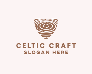 Elegant Wood Rings Craft logo design