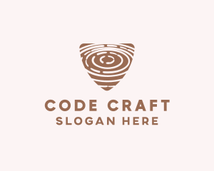 Elegant Wood Rings Craft logo design